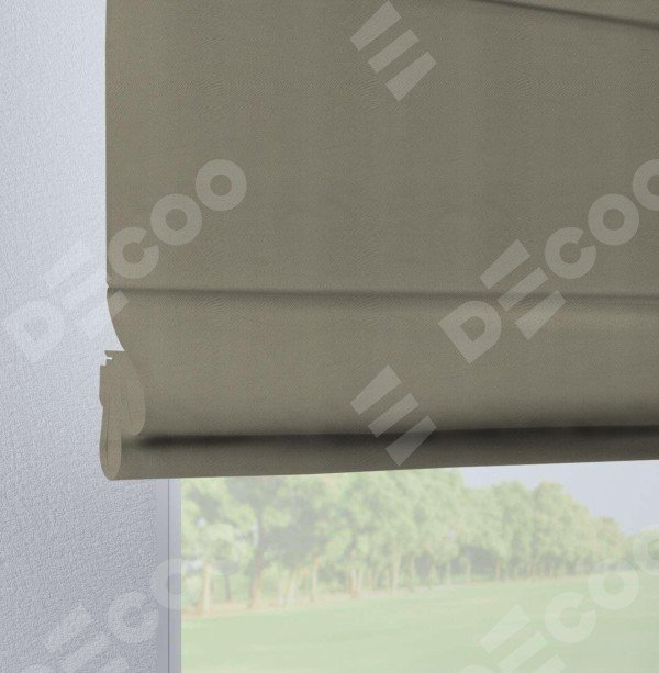 Римская штора на петлях «Кортин», ткань блэкаут однотонный, бежево-серый