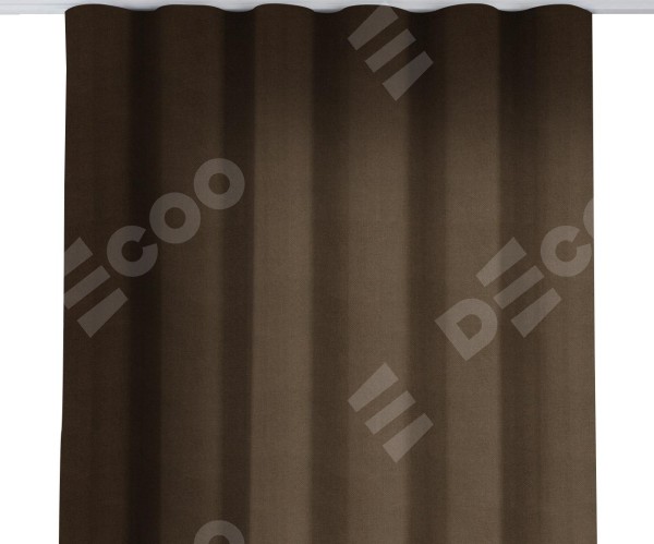 Комплект штор на тесьме «Волна», вельвет тёмно-коричневый
