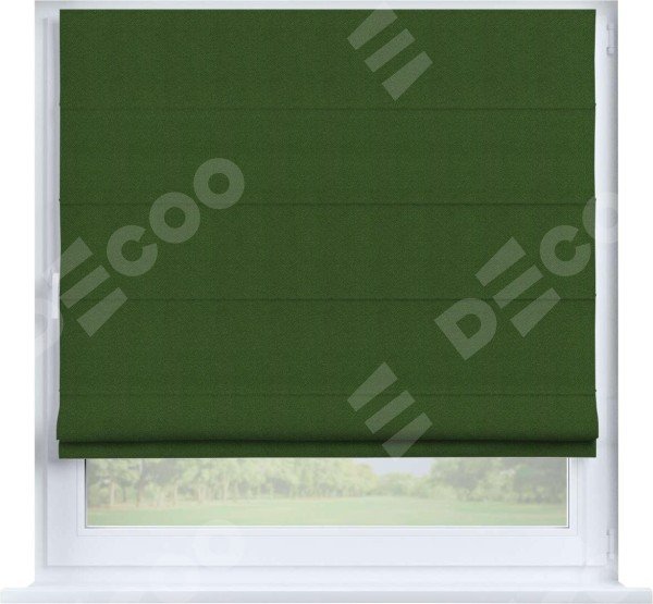 Римская штора «Кортин» на створку, ткань блэкаут однотонный, зелёный перламутр