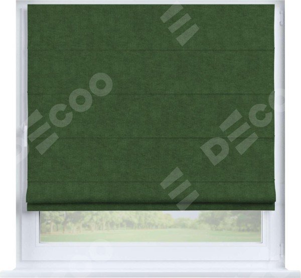 Римская штора «Кортин», канвас зелёный, на створку