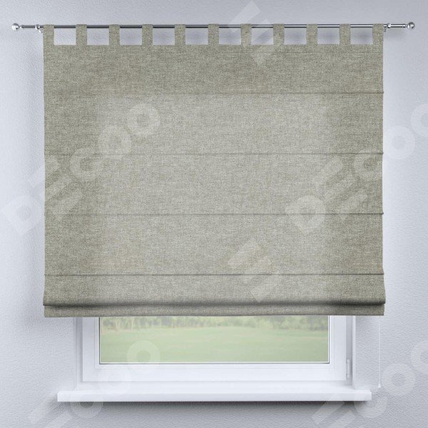 Римская штора на петлях «Кортин», ткань лён кашемир серый