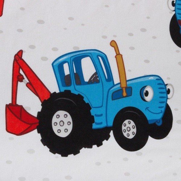 Постельное бельё Синий трактор «Любимый малыш» 112х147 см, 60х120+20 см, 40х60 см, 100% хл, поплин 125г/м