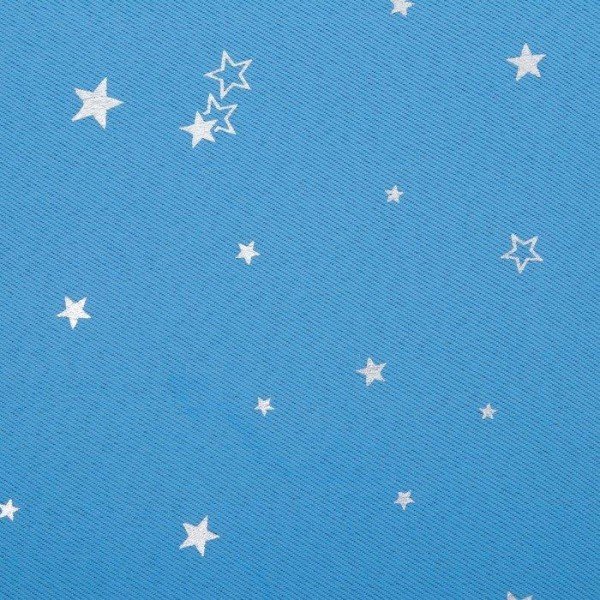 Портьера Этель «Звезды» без держателя, цвет голубой, 145х260 см, блэкаут, 100% полиэстер