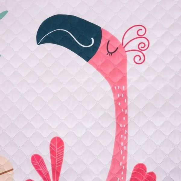 Покрывало детское и наволочка Этель 1,5 сп "Flamingo time", 145х210 см, 40х60 см, микрофибра