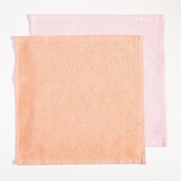 Набор полотенец в корзинке Этель «Фламинго» 30х30см - 2шт, цв.розовый/персиковый, 100% хл