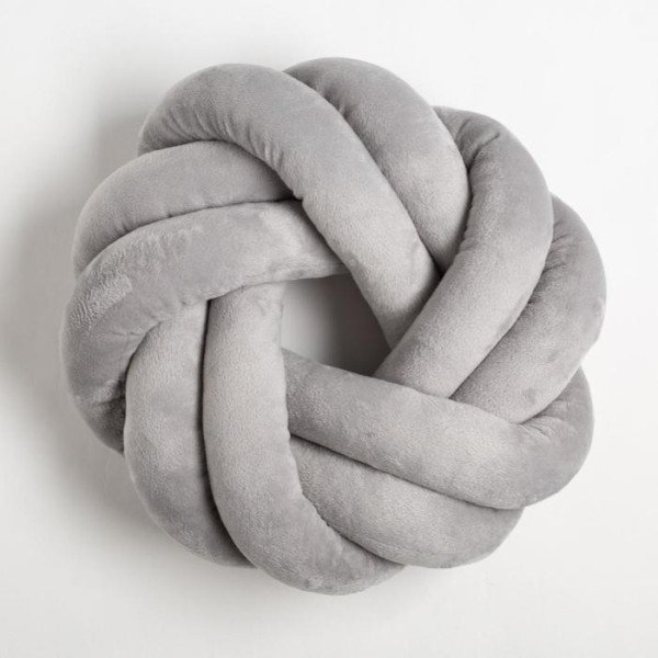 Подушка декоративная узел «Этель», d=33см, цвет серый, велюр