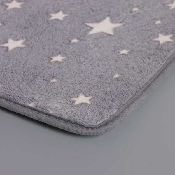 Набор ковриков для ванной и туалета Доляна «Светящиеся звезды», 2 шт: 50×80, 50×40 см, цвет серый