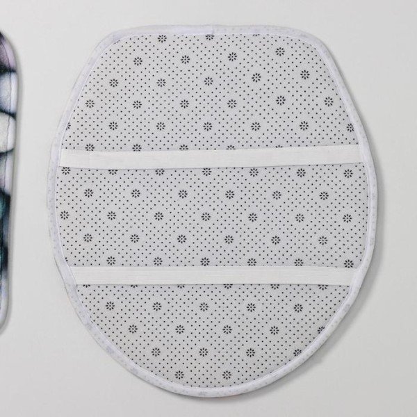 Набор ковриков для ванны и туалета Доляна «Каменные завитки», 3 шт: 35×39, 40×50, 45×75 см