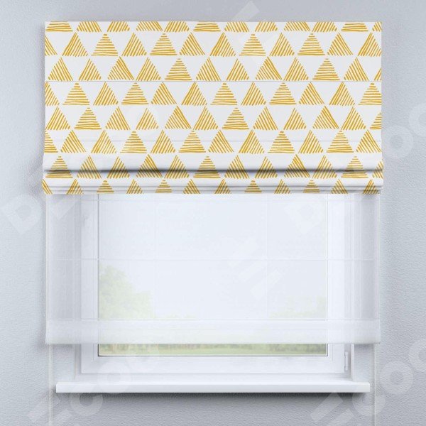 Римская штора «Кортин» день-ночь «Желтые треугольники»