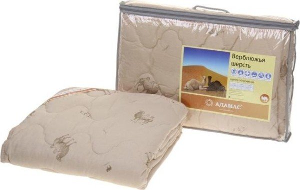 Одеяло всесезонное Адамас "Верблюжья шерсть", размер 172х205 ± 5 см, 200гр/м2, чехол тик