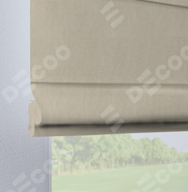 Римская штора на петлях «Кортин», ткань cotton блэкаут светло-бежевый