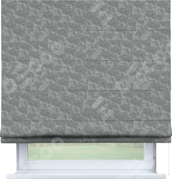 Римская штора «Кортин», софт мрамор серый, для проёма