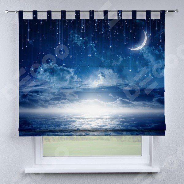 Римская штора «Кортин» на петлях «Ночное небо»