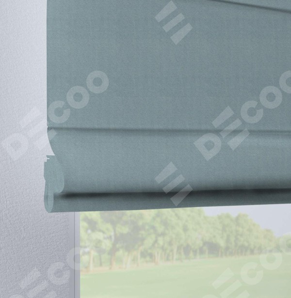 Римская штора на петлях «Кортин», ткань блэкаут с блеском синий