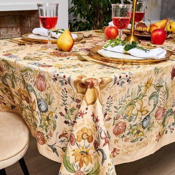 Набор столовый «Этель» Floral pattern, скатерть 147x184 +/-2 см с ГМВО, салфетки 40х40 см - 8 шт