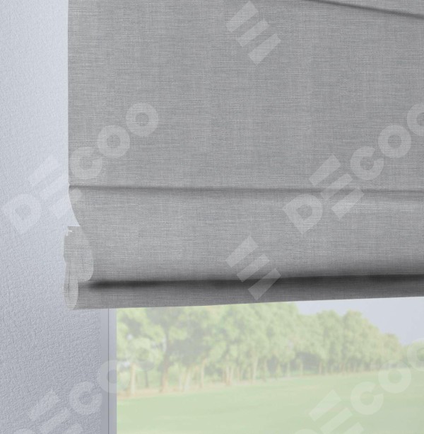 Римская штора на петлях «Кортин», ткань лён серый
