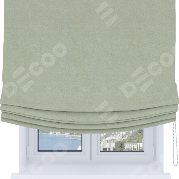 Римская штора Soft с мягкими складками, ткань блэкаут однотонный светло-серый