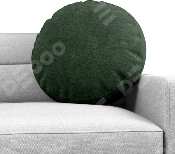 Подушка круглая «Кортин» канвас глубокий зелёный