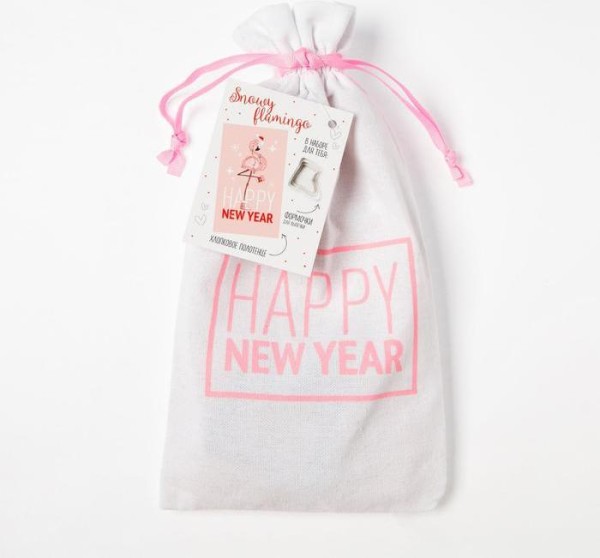 Набор в мешочке "Happy New Year" полотенце 40х73см, формочки для запекания 3 шт