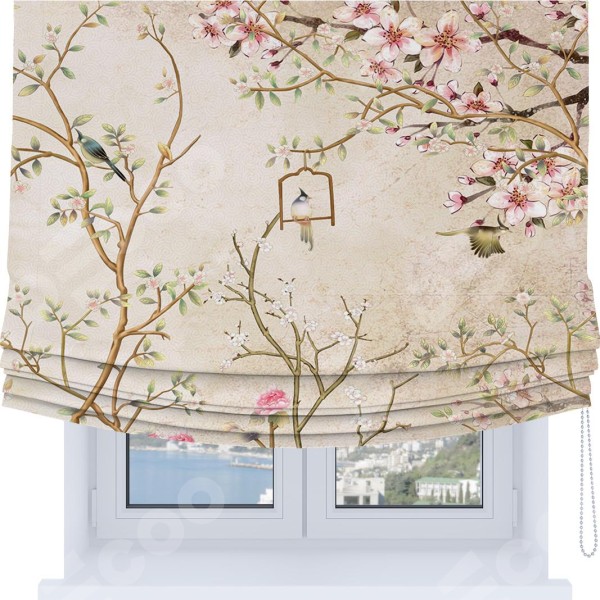 Римская штора Soft с мягкими складками, «Весенний сад»