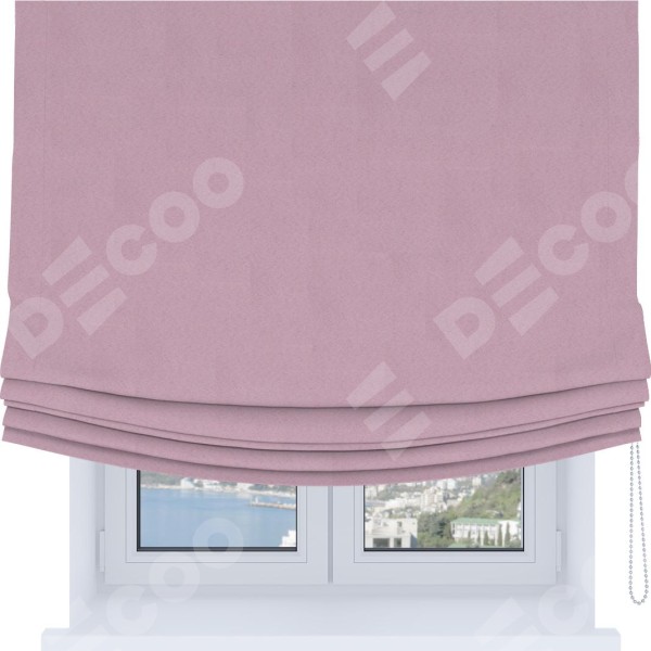 Римская штора Soft с мягкими складками, ткань pipa блэкаут розовый