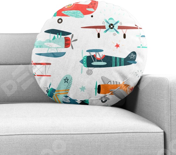 Подушка круглая Cortin «Самолёты и пилоты»