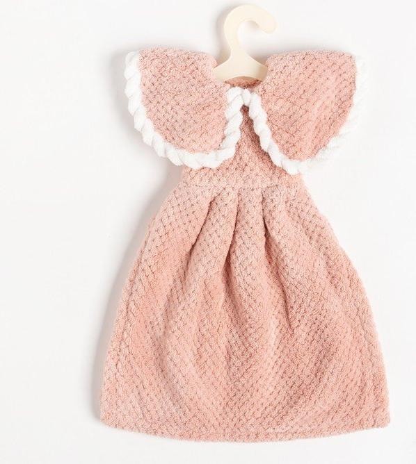 Кухонное полотенце Этель "Платье" 25*32 см, цв. розовый,микрофибра 100% п/э