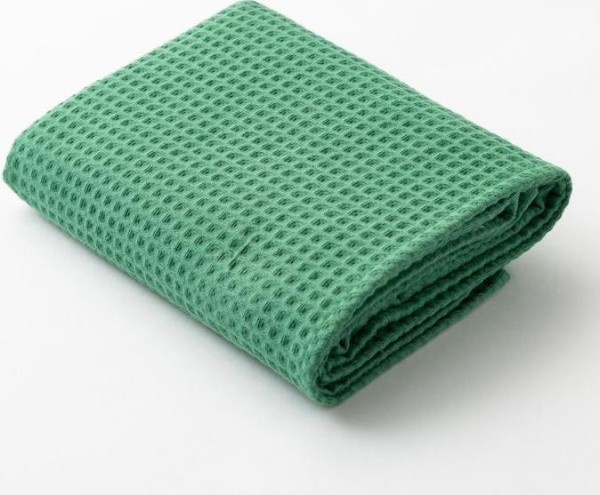 Полотенце вафельное «Этель» 70х140 см, цвет зелёный, плотность 240 г/м2