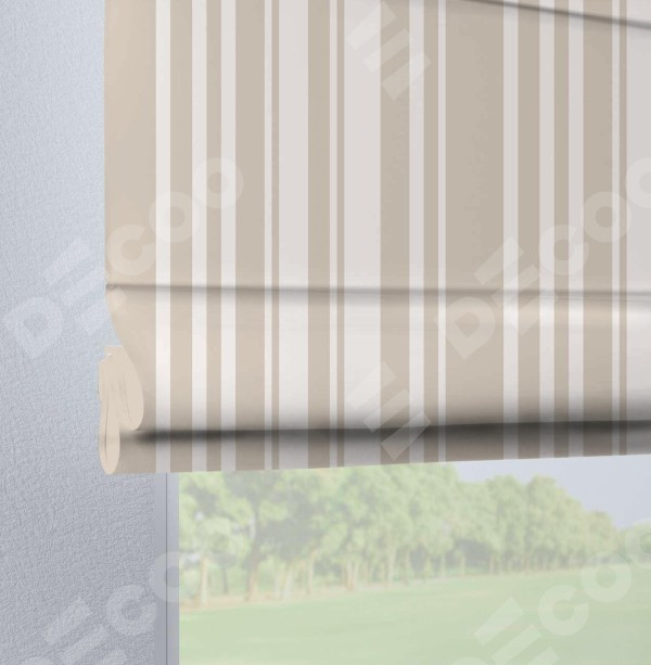 Римская штора «Кортин» на петлях «Бежевые вертикальные полоски»
