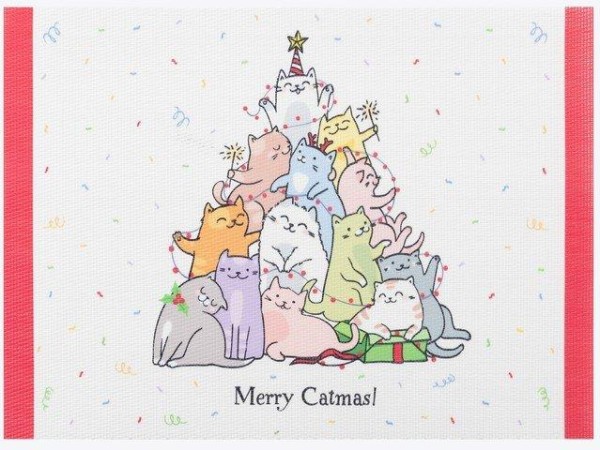 Новогодняя салфетка на стол Merry Catmas 40х29 см