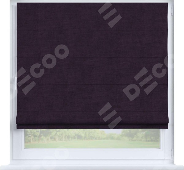 Римская штора «Кортин», вельвет тёмно-фиолетовый, на створку