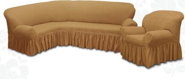 Чехол для мягкой мебели 2пред диван угловой, кресло 6083, трикот, 100%пэ,