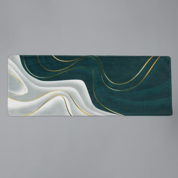 Коврик Доляна «Камень», 45×120 см, цвет зелёный