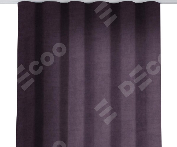 Комплект штор вельвет тёмно-фиолетовый, на тесьме «Волна»