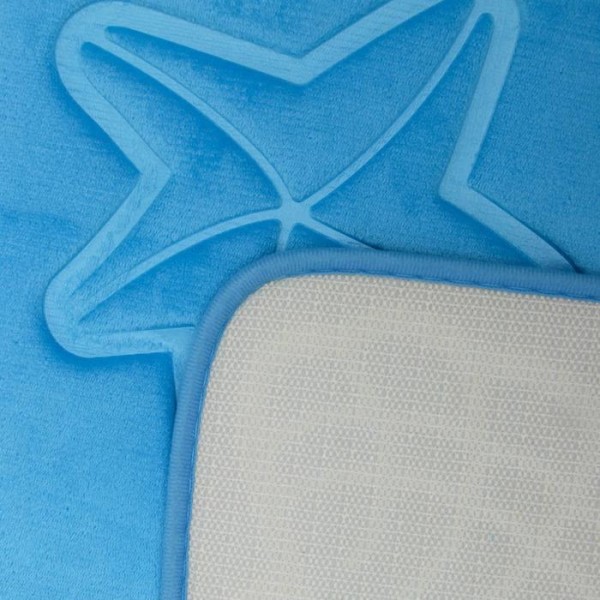 Набор ковриков для ванны и туалета «Ракушки», объёмные, 2 шт: 40×50, 50×80 см, цвет голубой