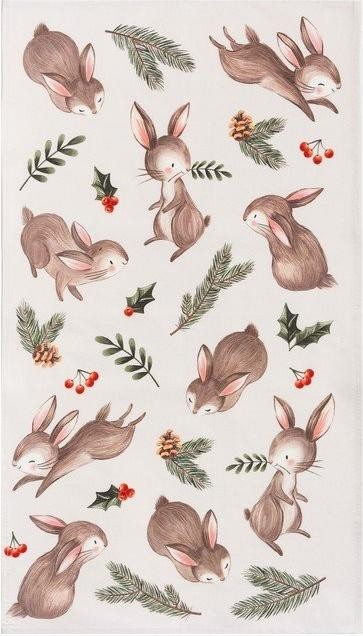 Набор в мешочке Этель Christmas bunnies: полотенце 40х73 см, формочки для запекания - 3 шт.