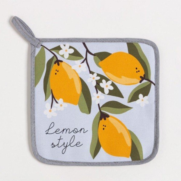 Набор подарочный "Лимонный стиль" полотенце 40х73см, прихватка 19х19см, магнит 11х7см