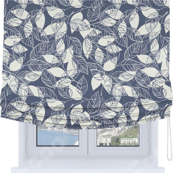 Римская штора Soft с мягкими складками, «Прозрачные листья»