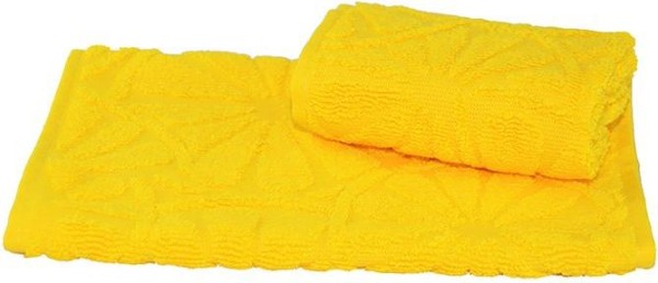 Полотенце махровое жаккардовое 30×50 см 400 г/м2, желтый, 100% хлопок