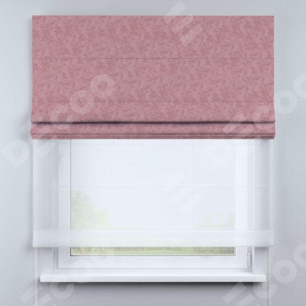 Римская штора «Кортин», софт мрамор розовый, день-ночь