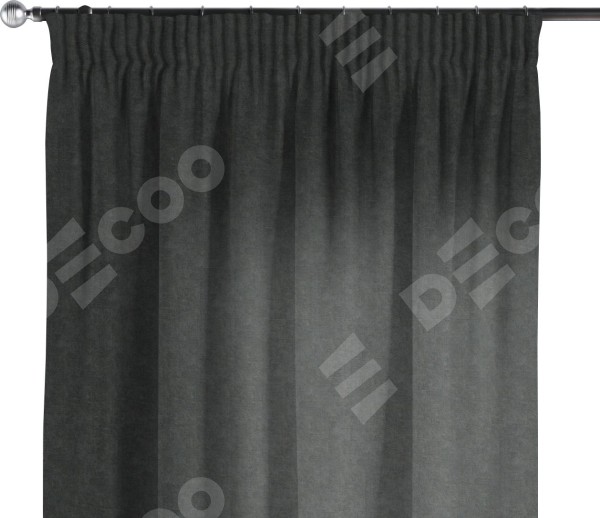 Комплект штор на тесьме «Карандаш», вельвет цвет тёмно-серый