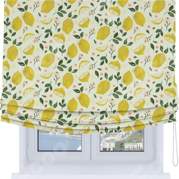 Римская штора Soft с мягкими складками, «Сочные лимоны»