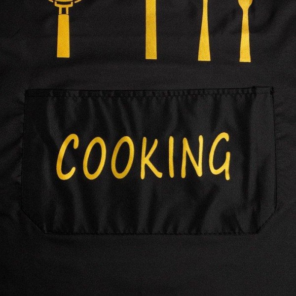 Фартук Этель "Cooking", цв. черный, 70*68 см, 100% п/э