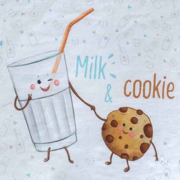 Постельное бельё "Этель" Milk&Cookie 143*215 см, 150*214 см, 50*70 см -1 шт, 100% хл, бязь 125 г/м2