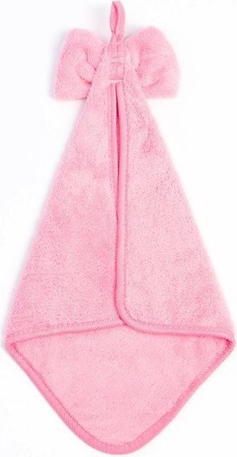 Кухонное полотенце Доляна "Бантик"цв.розовый  28х40 см, микрофибра, 100% п/э