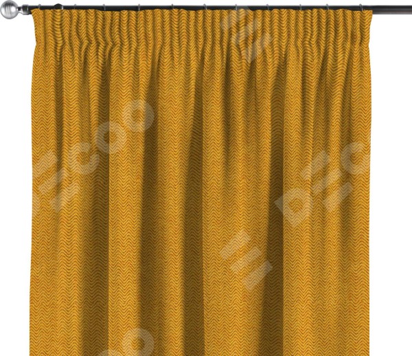 Комплект штор на тесьме «Карандаш», твид блэкаут медово-желтый