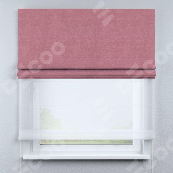 Римская штора «Кортин» день-ночь, ткань софт однотонный розовый