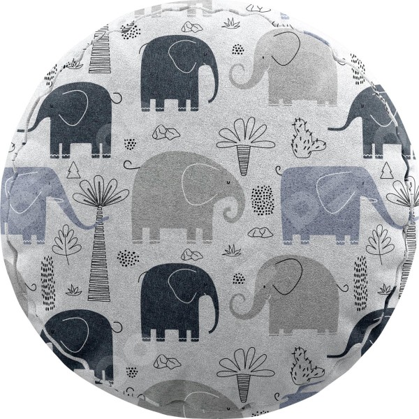 Подушка круглая Cortin «Серые слоники»