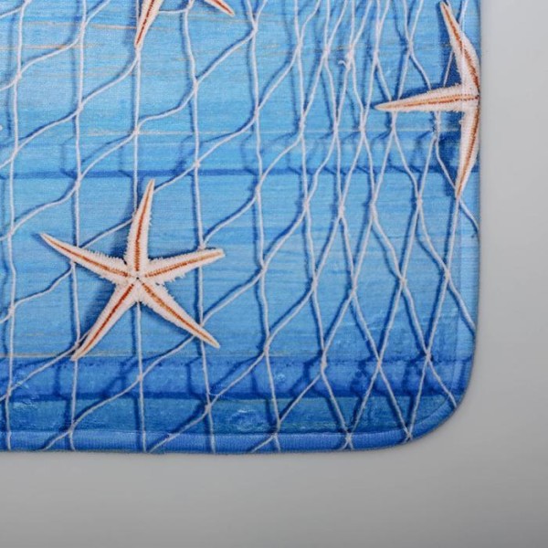 Набор ковриков для ванны и туалета Доляна «Морские звёзды», 2 шт: 40×45, 45×75 см