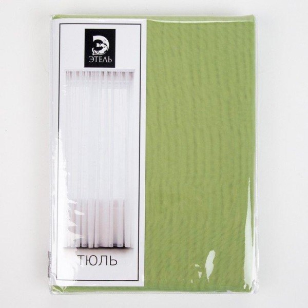 Тюль «Этель» 280×270 см, цвет светло-зеленый, вуаль, 100% п/э